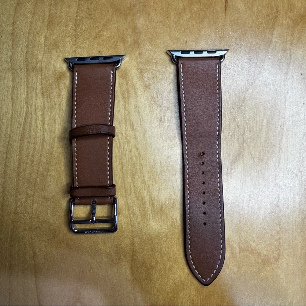 Hermes Barenia 45mm Apple Watch Single Tour Band Fauve